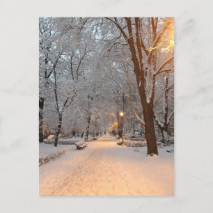 Vinterkort med snöhälsning helg vykort