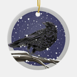 Vinterkråka Julgransprydnad Keramik