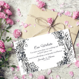 Vinterkrans blomster bröllopswebbplats | Marinblå Tilläggskort