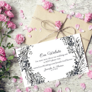 Vinterkrans blomster bröllopswebbplats Marinblå Tilläggskort