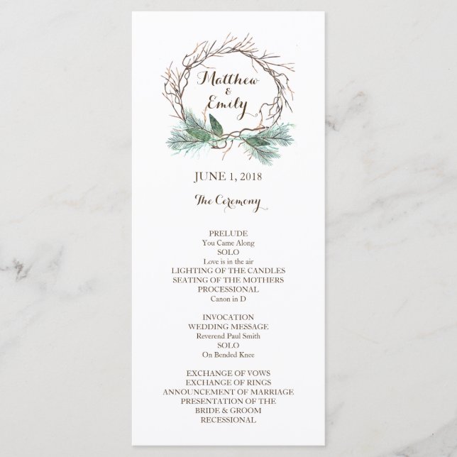Vinterkrans Bröllopsprogram Program (Framsida)