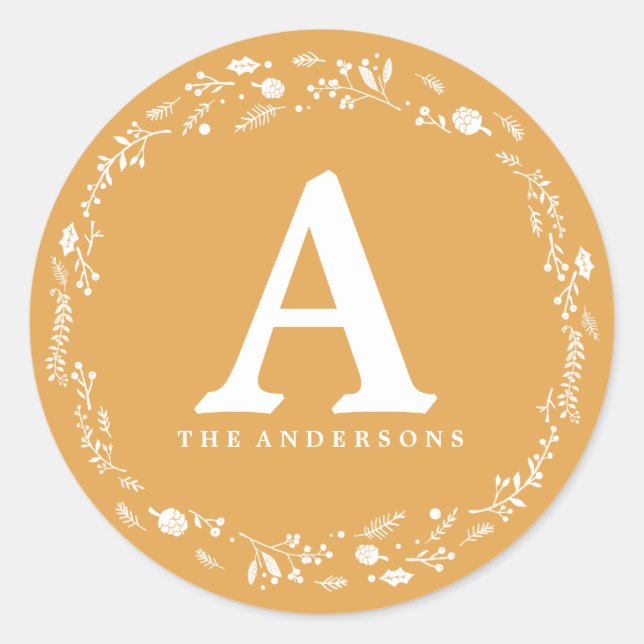 Vinterkrans - Folie CHEERS Julmärkning Runt Klistermärke (Framsida)