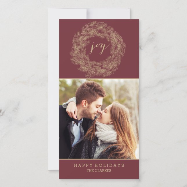 VINTERKRANS | GLÄDJE | STILFULLT JULKORT (Framsida)