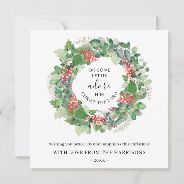 Vinterkrans Kom Låt oss be honom om julkort (Framsida)