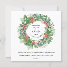 Vinterkrans Kom Låt oss be honom om julkort
