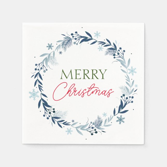 Vinterkrans med God jul Pappersservett (Framsidan)