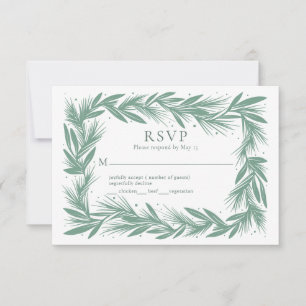 Vinterkrans Modern Bröllop OSA Card Grönt Kort
