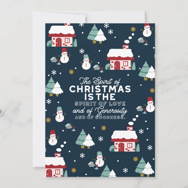 Vinterkväll By Scen med julstämning Tack Kort (Framsida)