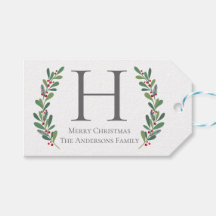 Vinterkvist Monogram Jul Presente Tag