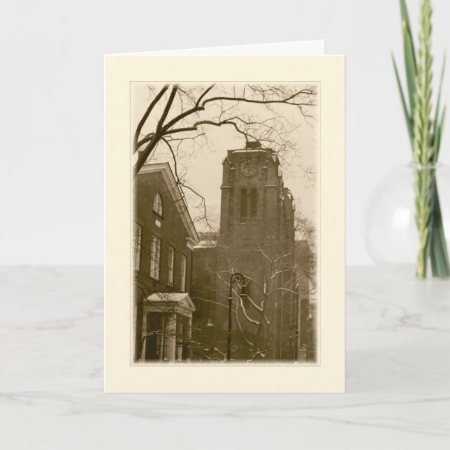 'Vinterkyrka (NYC)' Julkort - Välsignelser Helgkort (Framsida)
