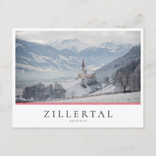 Vinterkyrkan i Zillertal i Österrike Vykort