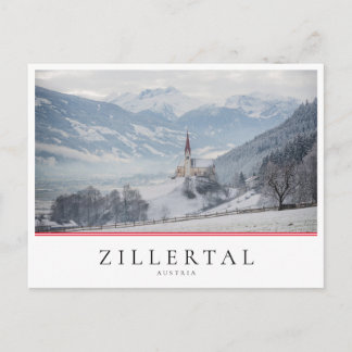Vinterkyrkan i Zillertal i Österrike Vykort