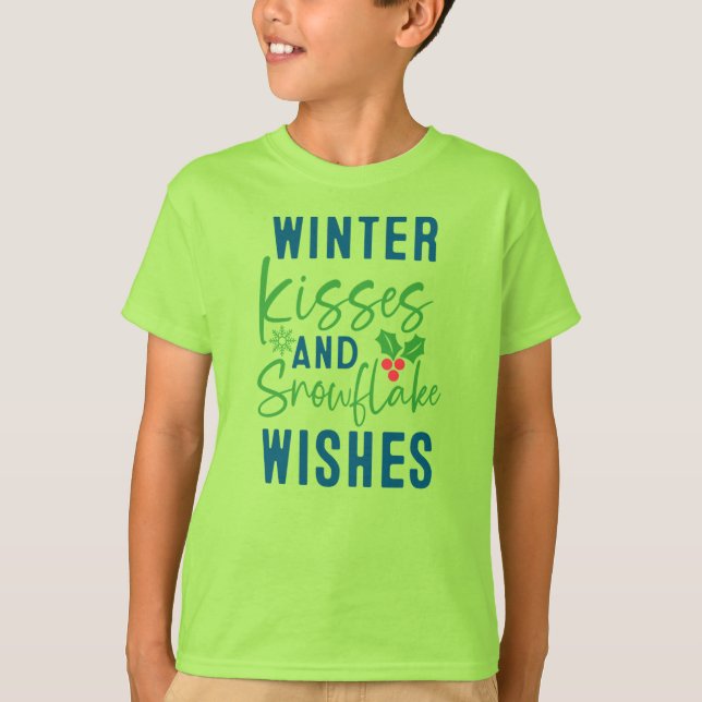 Vinterkyssar och snöflingönskningar-51963 T-shirt (Framsida)