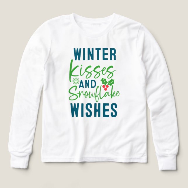 Vinterkyssar och snöflingönskningar-51963 T-shirt (Design framsida)