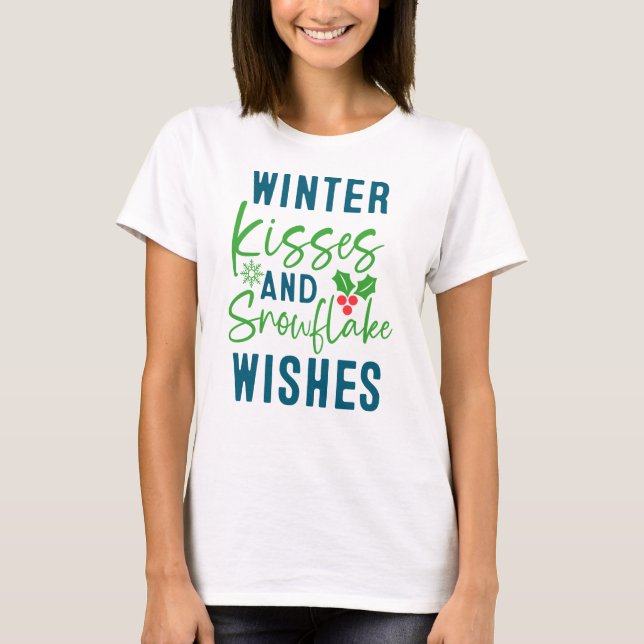 Vinterkyssar och snöflingönskningar-51963 t shirt (Framsida)