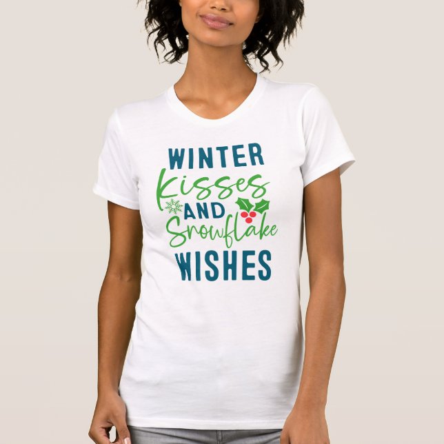 Vinterkyssar och snöflingönskningar-51963 T-shirt (Framsida)