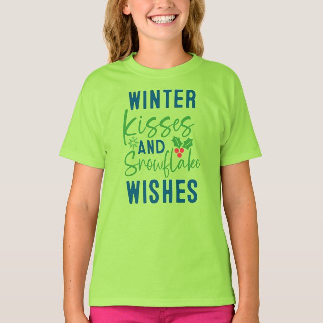 Vinterkyssar och snöflingönskningar-51963 T-shirt (Framsida)