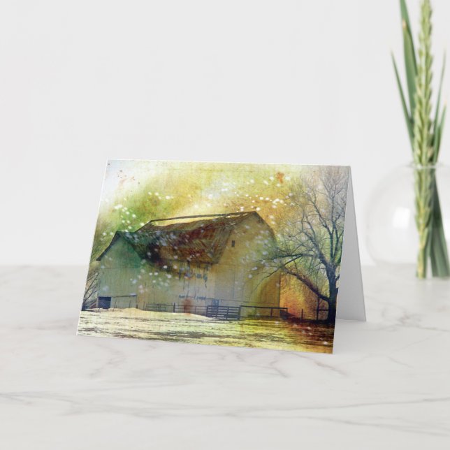 Vinterladugårdgod jul helgkort (Framsida)