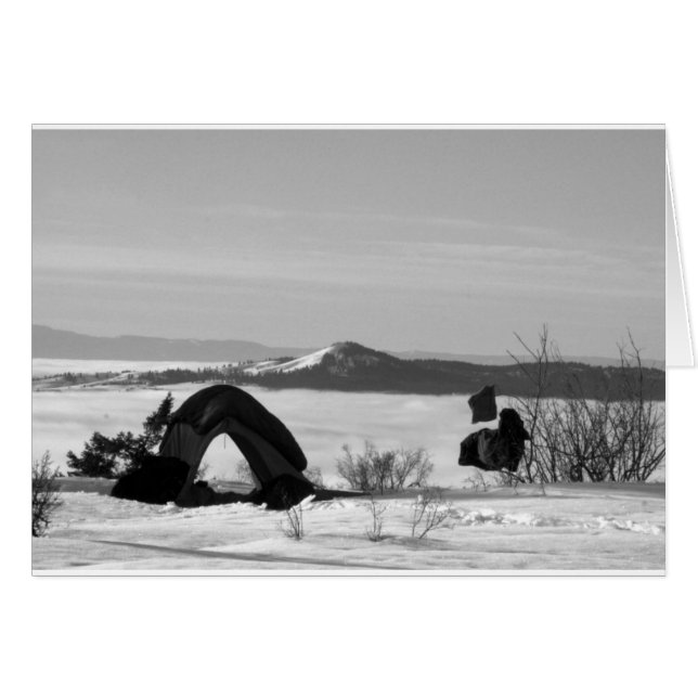 VINTERLÄGER: Ovanför molnen Hälsningskort (Framsidan Horizontal)