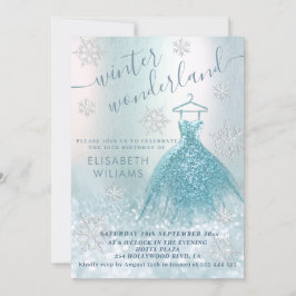Vinterland, underland glitter ombre, söt 16 inbjudningar