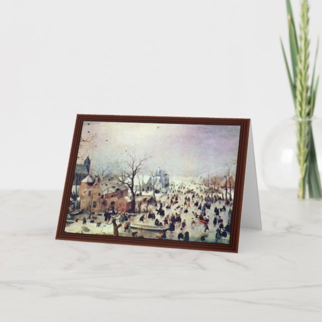 vinterlandskap av Avercamps Hendrik Kort (Framsida)