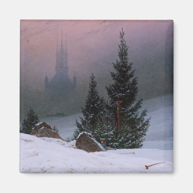 Vinterlandskap (av Caspar David Friedrich) Magnet (Framsidan)