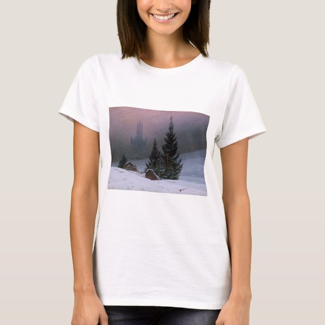 Vinterlandskap (av Caspar David Friedrich) T Shirt (Framsida)