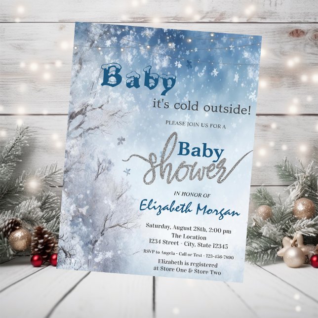 Vinterlandskap Babyshower Inbjudningar (Skapare uppladdad)