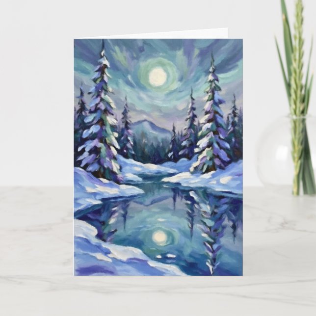 Vinterlandskap för jul kort (Framsida)