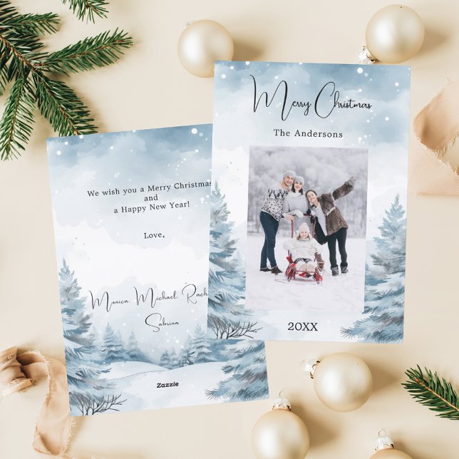 Vinterlandskap för julfoto julkort (Skapare uppladdad)