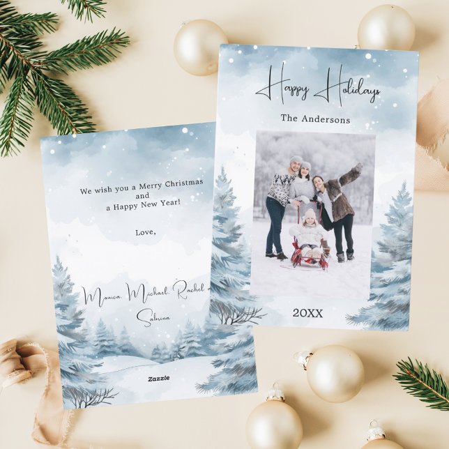 Vinterlandskap för julfoto julkort (Skapare uppladdad)