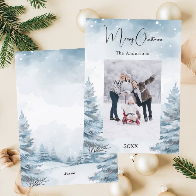 Vinterlandskap för julfoto julkort (Skapare uppladdad)