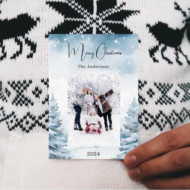 Vinterlandskap för julfoto julkort (Skapare uppladdad)