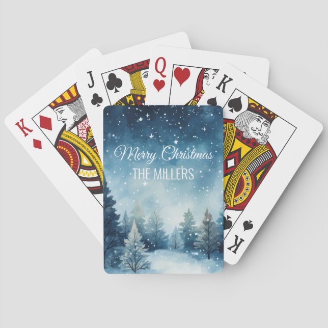 Vinterlandskap i Dreamy snöwall Casinokort (Baksidan)