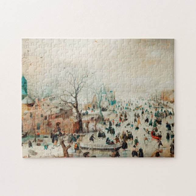 Vinterlandskap Ishy Hockeyspelare 1608 Hendrick Av Pussel (Horisontell)