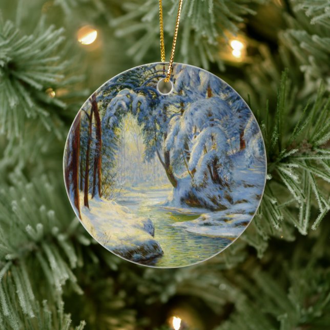 Vinterlandskap, Julgran Julgransprydnad Keramik (Träd)