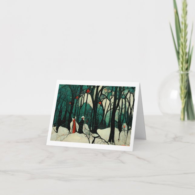 Vinterlandskap julkort 01 kort (Framsida)