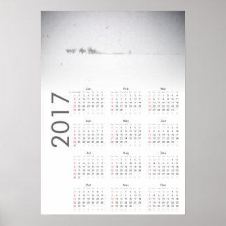 Vinterlandskap Kalender 2017 Affisch