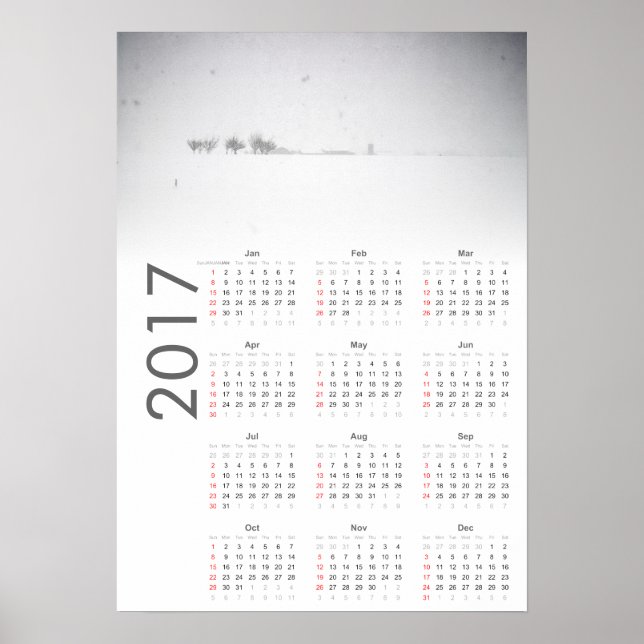 Vinterlandskap Kalender 2017 Affisch (Framsidan)