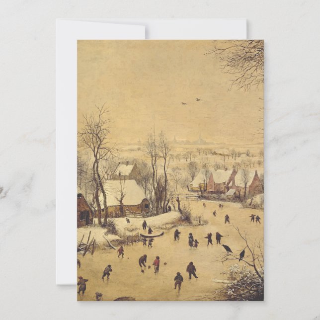 Vinterlandskap med fågelfälla av Pieter Brueghel Inbjudningar (Framsida)