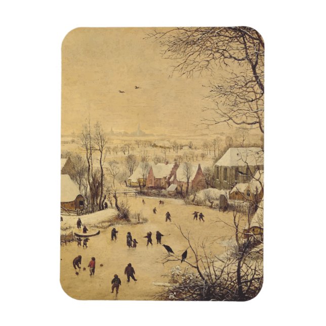 Vinterlandskap med fågelfälla av Pieter Brueghel Magnet (Vertikal)