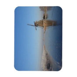 Vinterlandskap med kvarn och is magnet