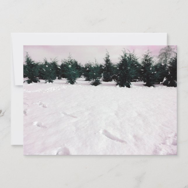 Vinterlandskap med larm i snö inbjudningar (Framsida)