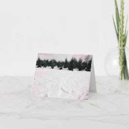 Vinterlandskap med larm i snö kort