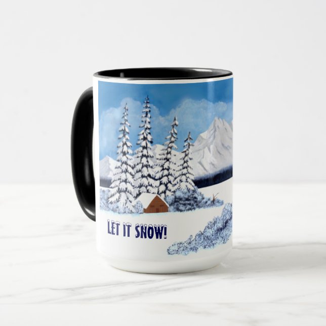Vinterlandskap med snö mugg (Framsida vänster)