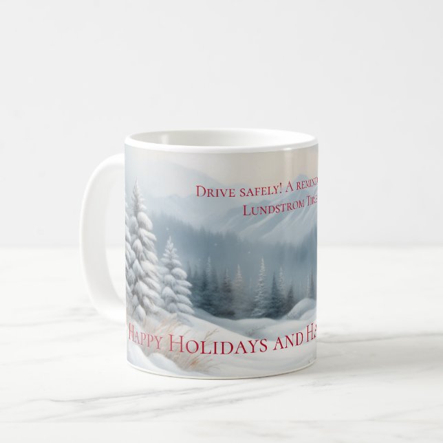 Vinterlandskap med snö Mugg (Framsida vänster)