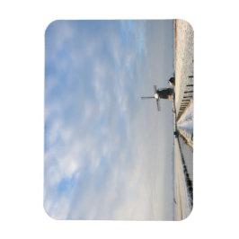 Vinterlandskap med snö och kvarn i Nederländerna Magnet