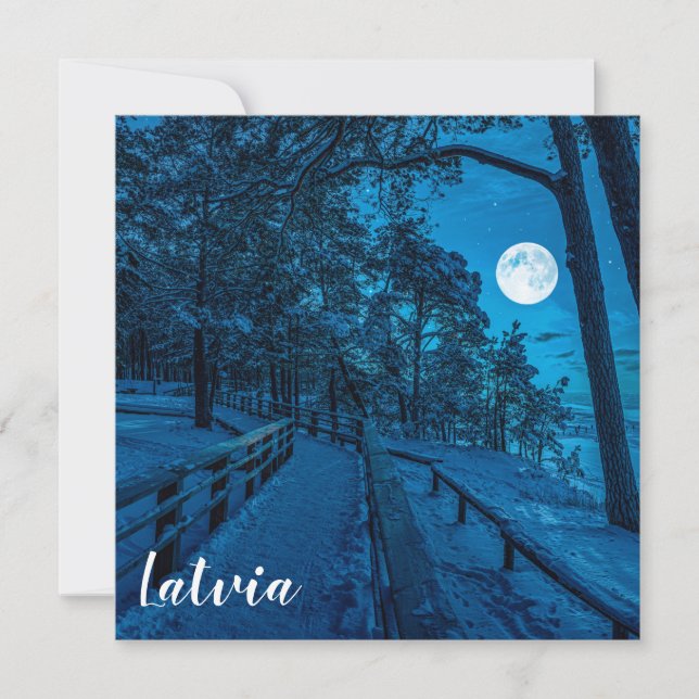 Vinterlandskap med snö täckt gräs-skog (Framsida)