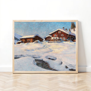 Vinterlandskap nära Davos Poster