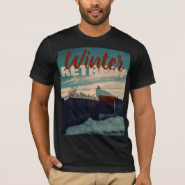Vinterlandskap på tak i mysig snöstil t shirt